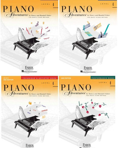 Faber Piano Adventures Level 4 Bundle Includes Lesson Theory Performance Technique