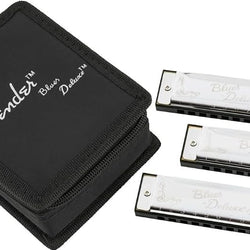 Fender Blues Deluxe Harmonica Pack of 3 with Case