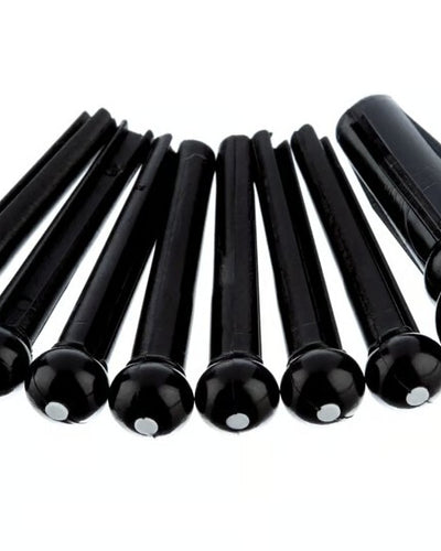 Fender Bridge Pin Set Black With White Dot (7)