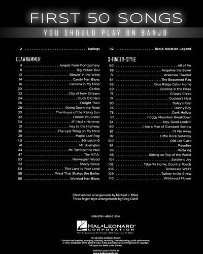 First 50 Songs You Should Play on Banjo