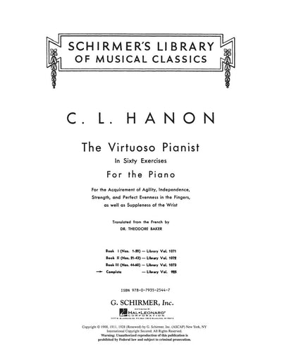 G. Schirmer Hanon Complete Vol.925