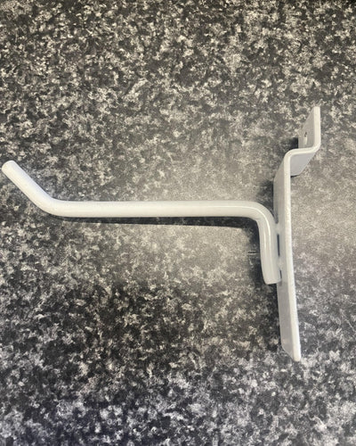 USED 4" White Slat Wall Hanger - Bundle of 10