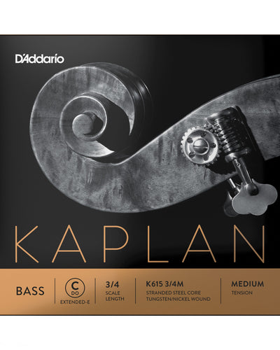 Kaplan Bass Single C (Extended E) String 3/4 Scale Medium Tension