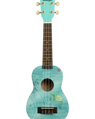 Kala Seascape Ukadelic Soprano Uke w/ Drawstring Tote