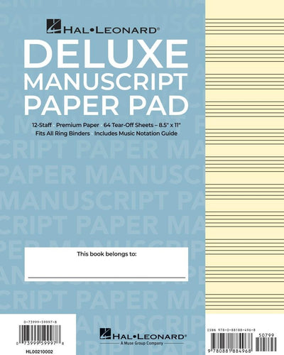 Manuscript Paper (Deluxe Pad)(Blue Cover)