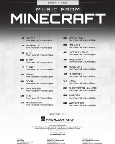 Music From Minecraft Easy Piano