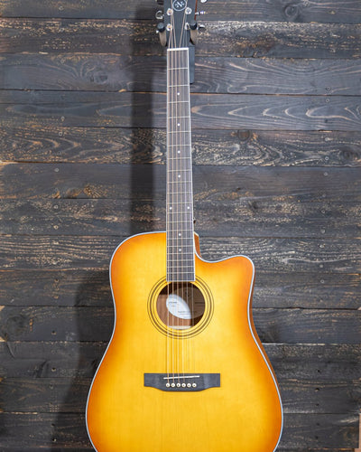 Nashville Guitar Works Edgeburst Dreadnought Cutaway A/E w/ Case