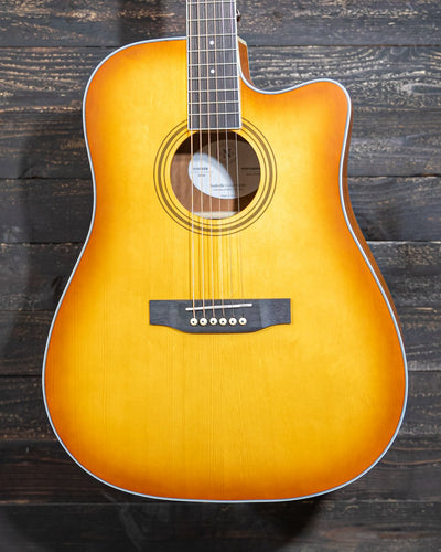 Nashville Guitar Works Edgeburst Dreadnought Cutaway A/E w/ Case