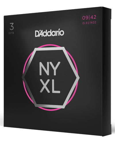 D'Addario NYXL0942-3P Nickel Wound Electric Guitar Strings Super Light 9-42 3...