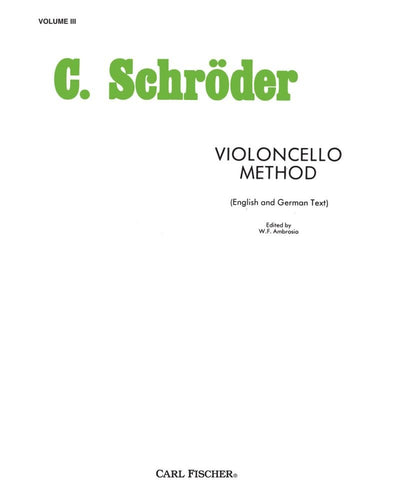 C schroeder violincello book 3