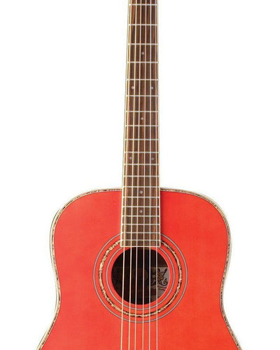 Oscar Schmidt 1/2 Dreadnought Acoustic Guitar - Red