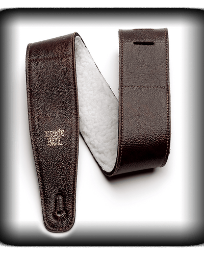Ernie Ball Italian Leather w/Fur Padding 2.5" Strap Chestnut