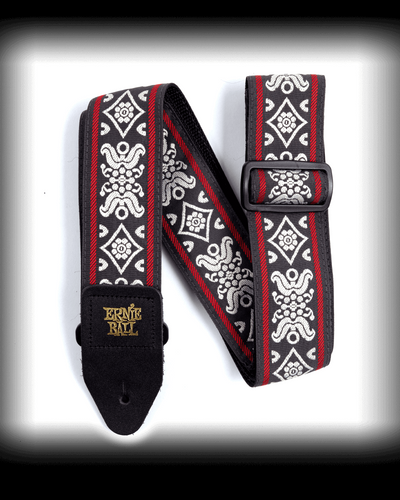 Ernie Ball Classic Jacquard Guitar Strap Blackjack Red