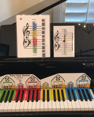 Piano Keys Teacher Learning Music Notes Set