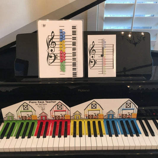 Piano Keys Teacher Learning Music Notes Set