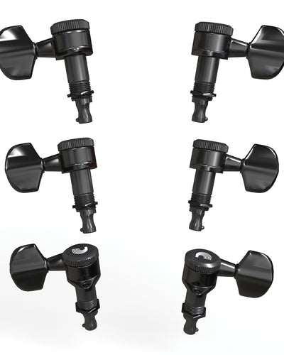 D'Addario Black 3x3 Auto-Trim Locking Tuning Machines