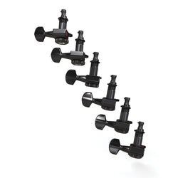 D'Addario Black 6 In-Line Auto-Trim Locking Tuning Machines