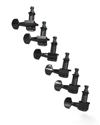 D'Addario Black 6 In-Line Auto-Trim Locking Tuning Machines