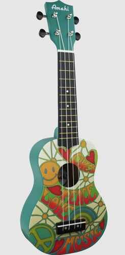 Panda Soprano Uke Peace Love Music w/ Nylon Gig Bag