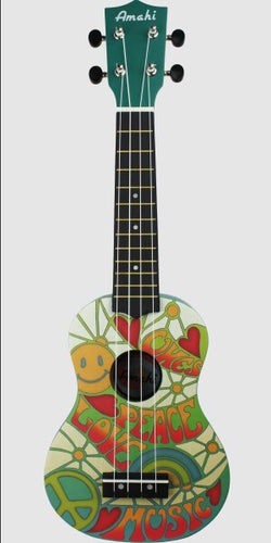 Panda Soprano Uke Peace Love Music w/ Nylon Gig Bag