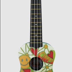 Panda Soprano Uke Peace Love Music w/ Nylon Gig Bag