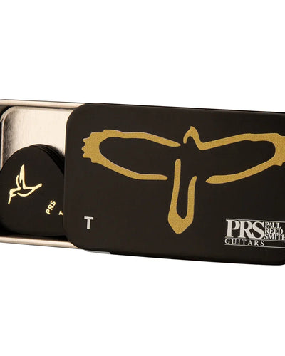 PRS Guitar Pick Tin Thin Assortment, Black/Gold Bird