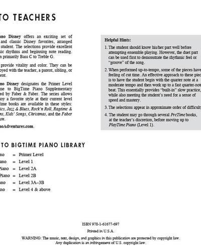 Pretime Piano Disney Primer