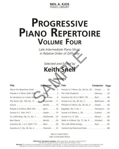 Progressive Piano Repertoire Vol.4 Keith Snell