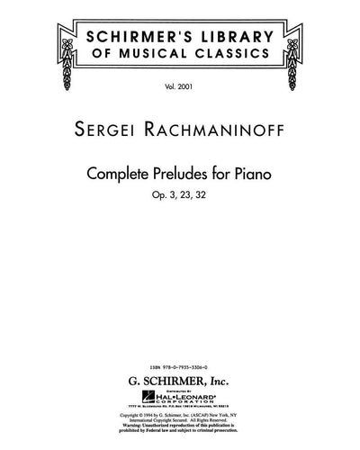 Rachmaninoff Complete Preludes Op. 3 23 32 PS 2028 MA2