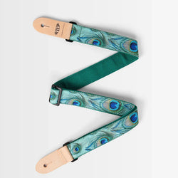 Kala Peacock Print Ukulele Strap Green