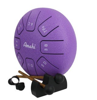 Amahi 6" Steel Tongue Drum Purple w/Bag