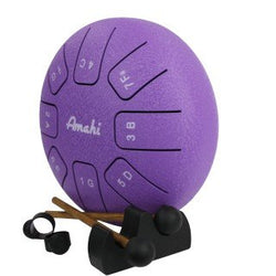 Amahi 6" Steel Tongue Drum Purple w/Bag