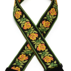 Levy's 2" Green Flower Jacquard Guitar Strap