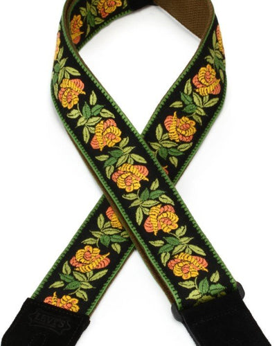 Levy's 2" Green Flower Jacquard Guitar Strap