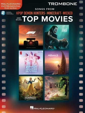 Songs from Kpop Demon Hunters, Minecraft, Wicked and More Top Movies Trombone Play-Along Book with Online Audio