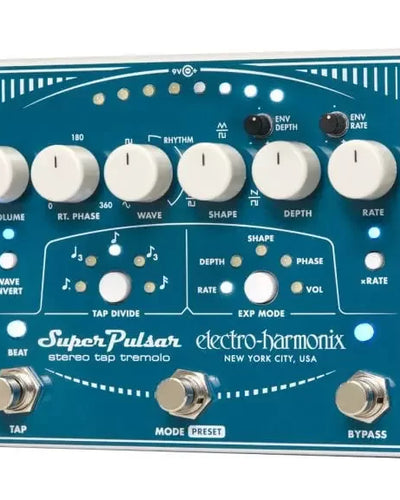 Electro Harmonix Super Pulsar Stereo Tap Tremolo Pedal