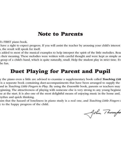 Teaching Little Fingers To Play