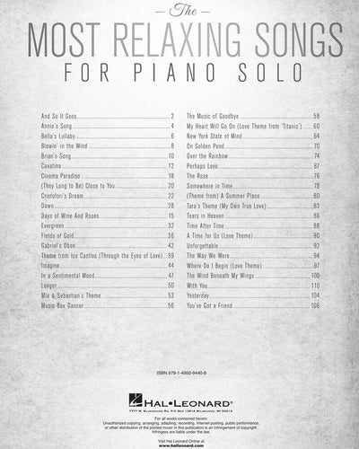 The Most Relaxing Songs for Piano Solo