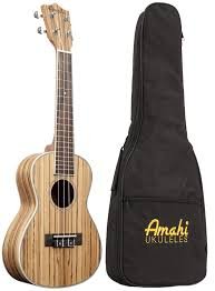Amahi Zebrawood Concert Uke w/ Deluxe Padded Gig Bag