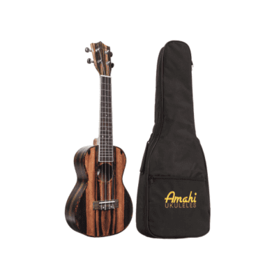 Amahi Classic Ebony Tenor Uke w/ Deluxe Padded Gig Bag