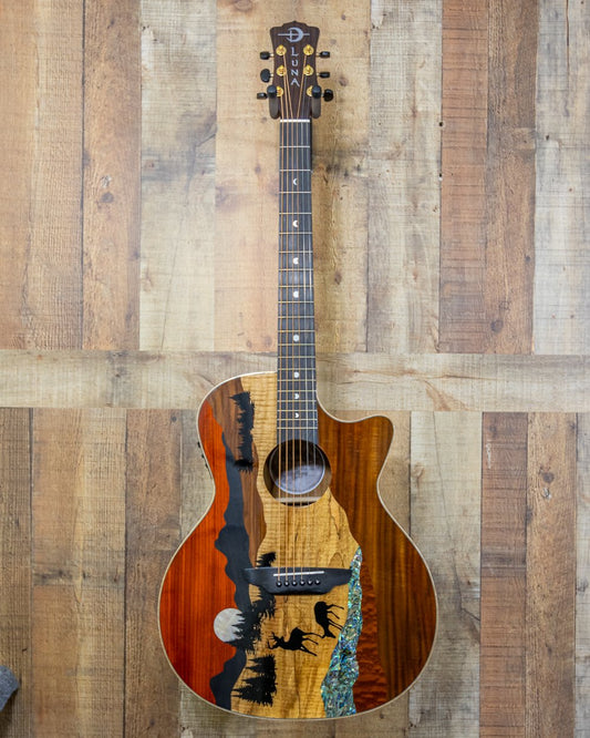 Luna Vista Deer Tropical Wood A/E with Hardshell Case