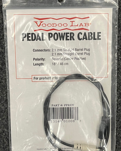 Voodoo Lab Pedal Power Cable Reverse Polarity Cable 2.1mm Straight 18"