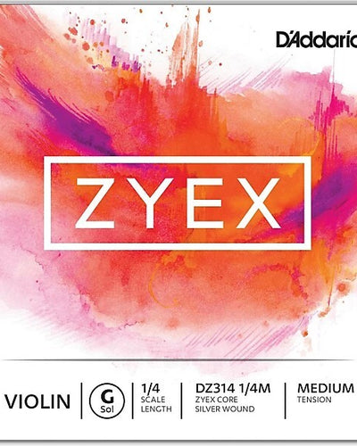 Zyex Violin 1/4 Scale G String Med Tension