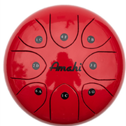 Amahi 8" Steel Tongue Drum Red w/ Bag
