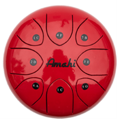 Amahi 8" Steel Tongue Drum Red w/ Bag