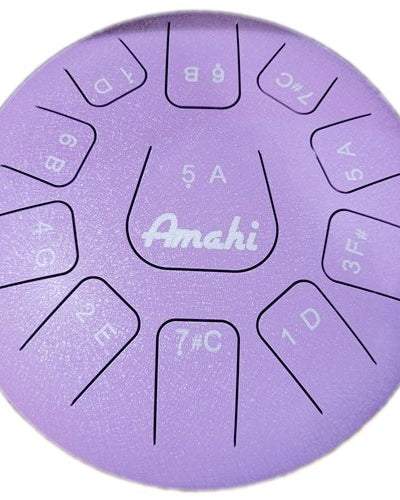 Amahi 12" Steel Tongue Drum Purple