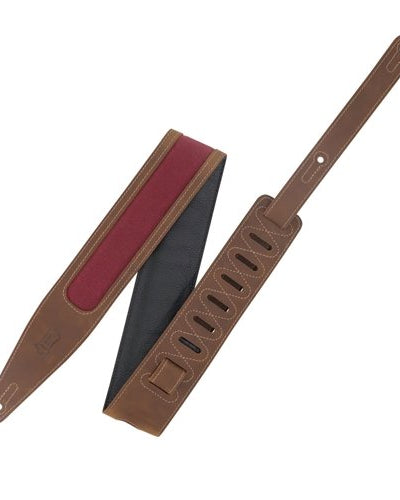 Levy's Guitar Strap Crazy Horse Burgundy Canvas Window