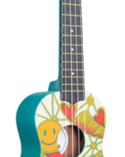 Panda Soprano Uke Peace Love Music w/ Nylon Gig Bag