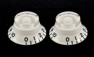 AllParts Set of 2 White Bell Knobs