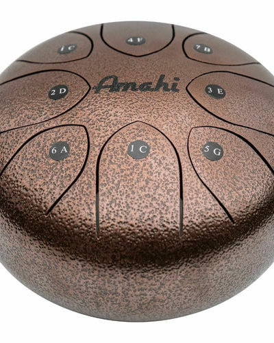 Amahi 10" Steel Tongue Drum Bronze w/Bag